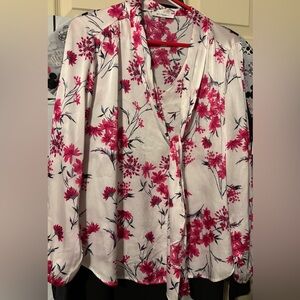 Floral Pink and White Women's Top